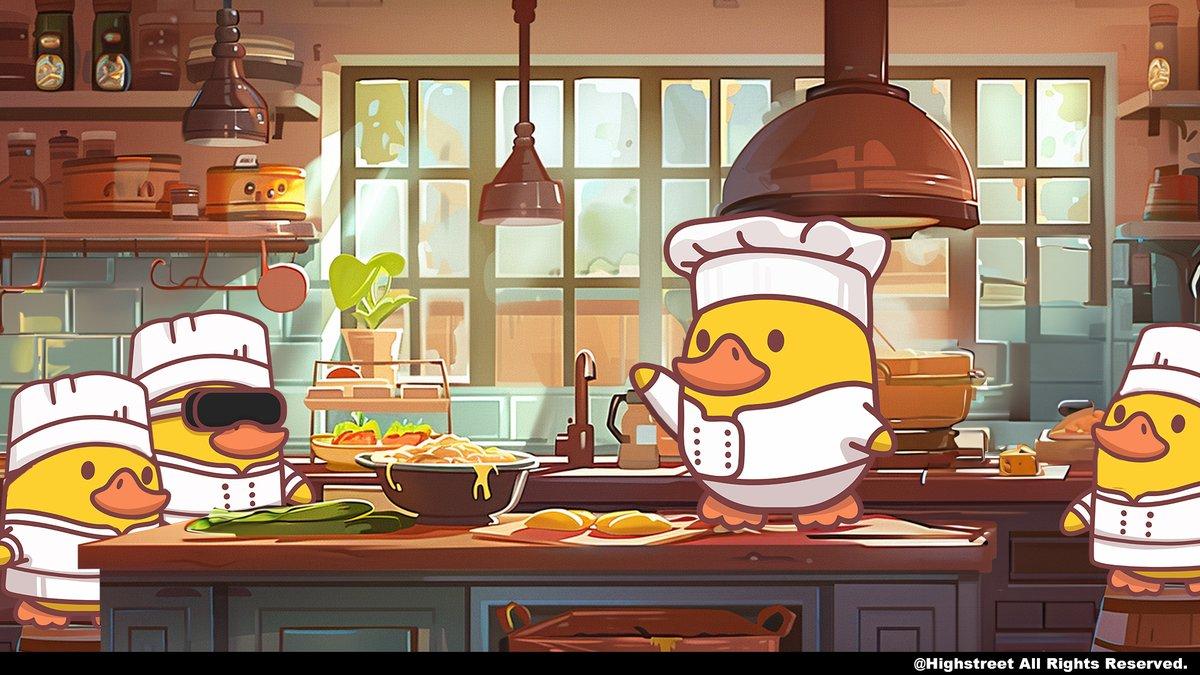 ducks cooking in a kitchen