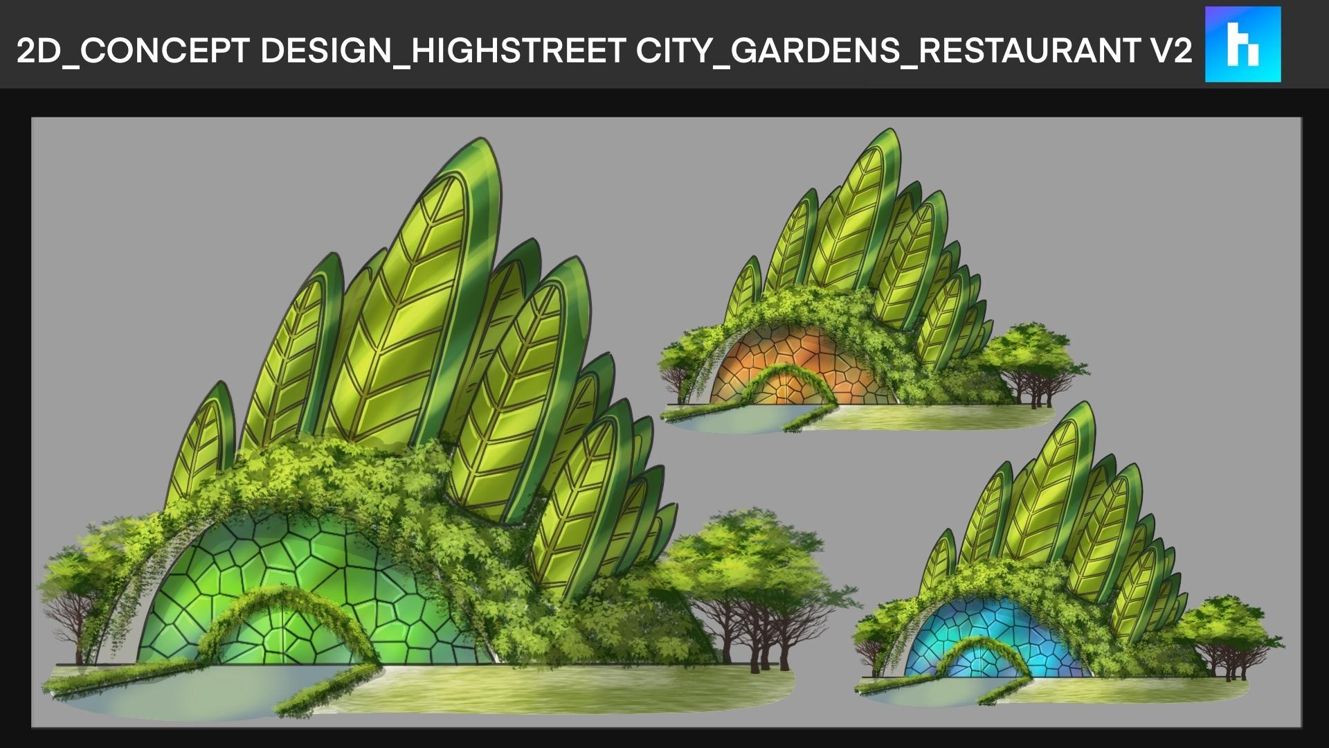 concept art of highstreet city garden restaurant