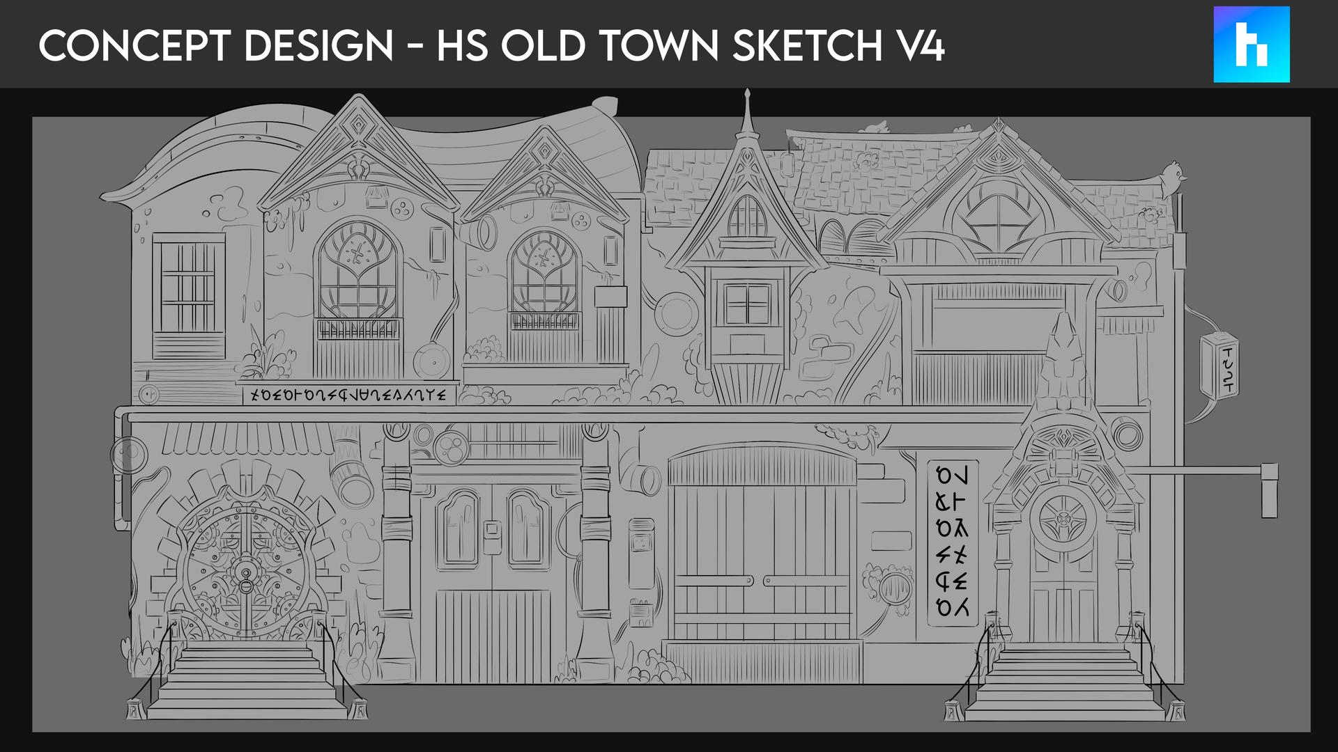 concept art of HS Oldtown Sketch